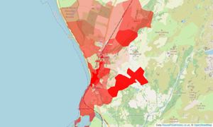 Heatmap of property prices in Harlech