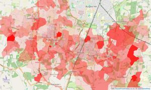 Heatmap of property prices in Sayers Common, Hassocks