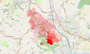 Heatmap of property prices in Heanor