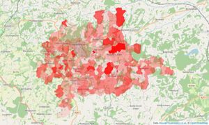 Heatmap of property prices in Heathfield