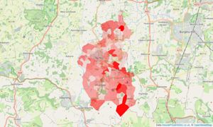 Heatmap of property prices in Henfield