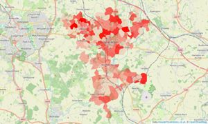 Heatmap of property prices in Henley-in-arden