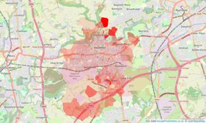 Heatmap of property prices in Heywood