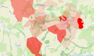 Heatmap of property prices in Hinton St George