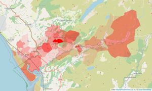 Heatmap of property prices in Irton, Holmrook