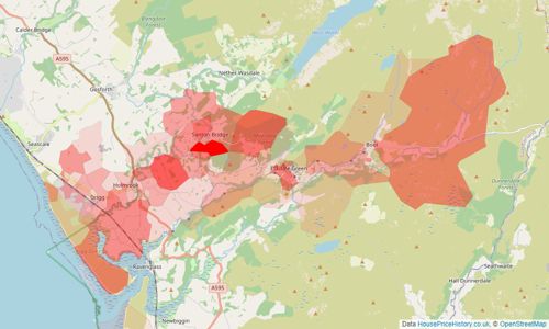 Heatmap of property prices in Holmrook