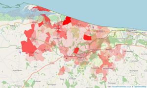 Heatmap of property prices in Holt