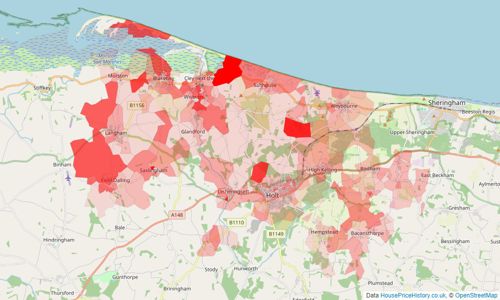 Heatmap of property prices in Holt