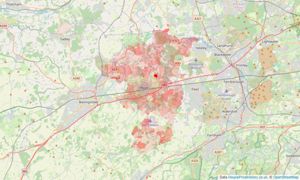 Heatmap of property prices in Hook