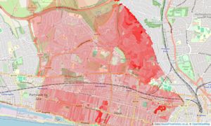 Heatmap of property prices in Hove