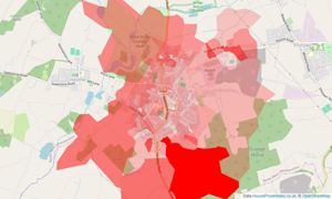 Heatmap of property prices in Ibstock