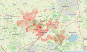 Heatmap of property prices in Ingatestone