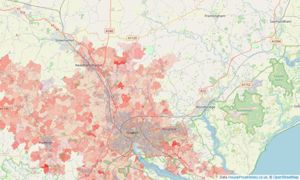 Heatmap of property prices in Capel St Mary, Ipswich