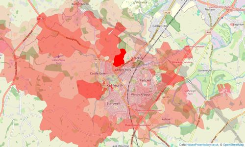 Heatmap of property prices in Kenilworth