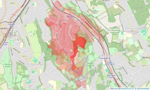 Heatmap of property prices in Kenley