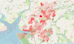 Heatmap of property prices in Trimsaran, Kidwelly