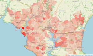 Heatmap of property prices in Kingsbridge