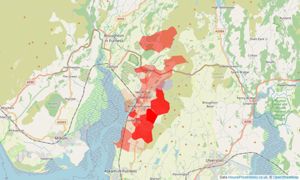 Heatmap of property prices in Kirkby-in-furness