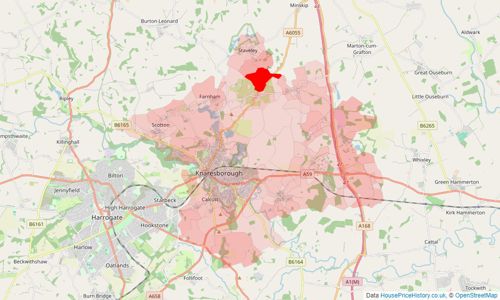 Heatmap of property prices in Knaresborough