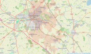 Heatmap of property prices in Leamington Spa