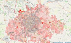 Heatmap of property prices in Hamilton, Leicester