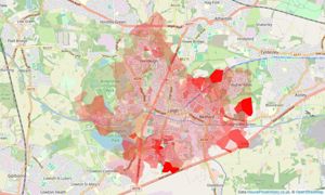 Heatmap of property prices in Leigh