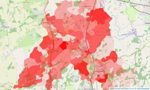 Heatmap of property prices in Lingfield