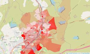 Heatmap of property prices in Littleborough