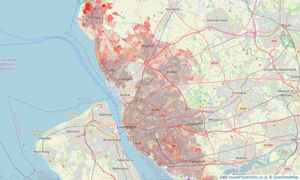 Heatmap of property prices in Crosby, Liverpool