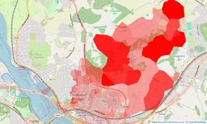 Heatmap of property prices in Llandudno Junction