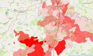 Heatmap of property prices in Llanymynech