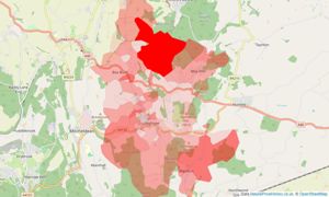 Heatmap of property prices in Longhope