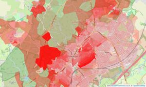 Heatmap of property prices in Loughton