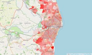 Heatmap of property prices in Lowestoft