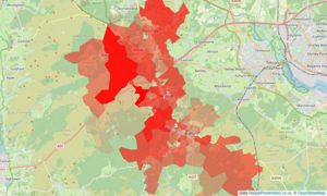 Heatmap of property prices in Lyndhurst