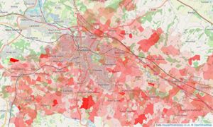 Heatmap of property prices in Maidstone