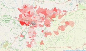 Heatmap of property prices in Norton, Malton