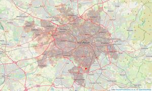 Heatmap of property prices in Openshaw, Manchester