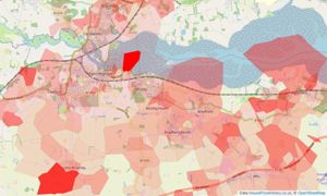 Heatmap of property prices in Manningtree