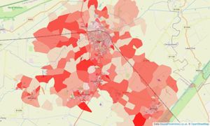 Heatmap of property prices in March