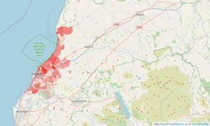 Heatmap of property prices in Maryport