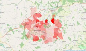 Heatmap of property prices in Melton Constable