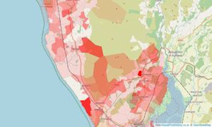 Heatmap of property prices in Millom