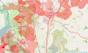 Heatmap of property prices in Milnthorpe