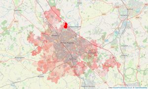 Heatmap of property prices in Bradwell Common, Milton Keynes