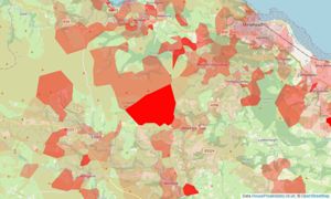 Heatmap of property prices in Minehead