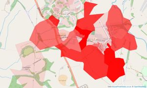 Heatmap of property prices in Moor Row