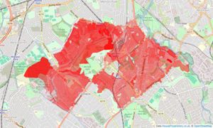 Heatmap of property prices in Morden