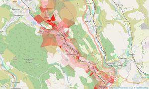 Heatmap of property prices in Mountain Ash