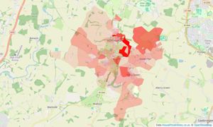 Heatmap of property prices in Much Hadham